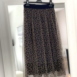 RIANI Leopard & Navy Print Skirt